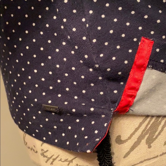 Tommy Hilfiger Navy and White Polka Dot Polo - Picture 7 of 7